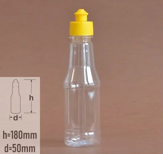 sticla PET 200ml cu capac pull-push galben